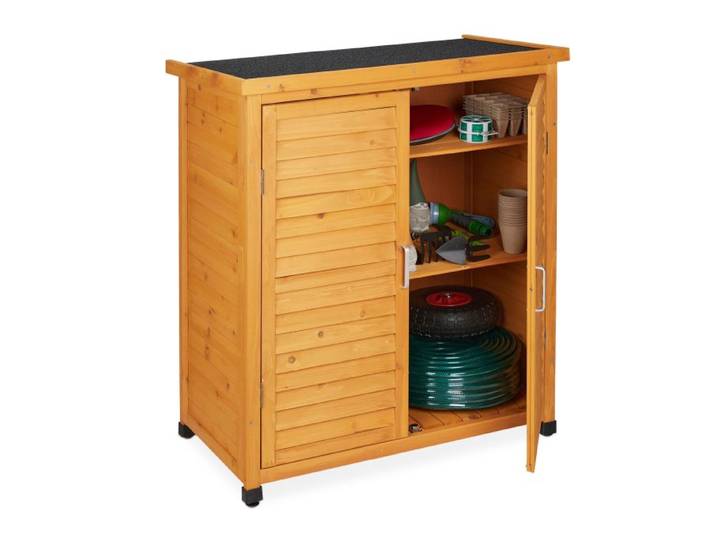 Relaxdays Gartenschrank mit Dachpappe