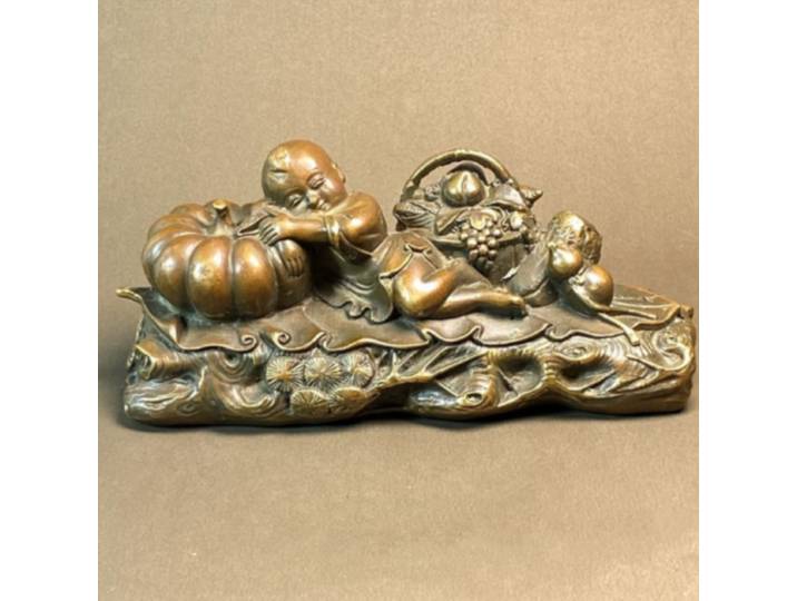 Collection chinoise d'objets en bronze anciens, ornements de bureau, artisanat décoratif classique et créatif pour la maison