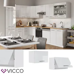 VICCO Hängeschrank 60 cm (flach) Weiß Küchenzeile Unterschrank Fame