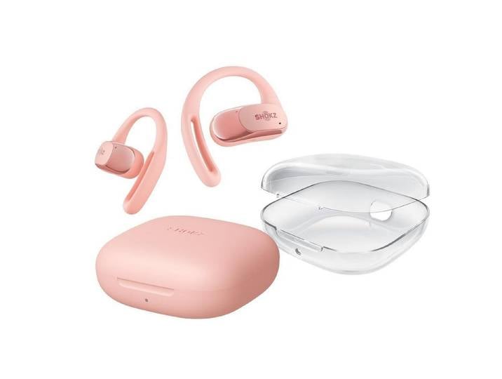 Shokz Shokz OpenFit Air Pink + Schutzhülle Bluetooth-Kopfhörer (Active Noise Cancelling (ANC), Mit Schutzhülle)