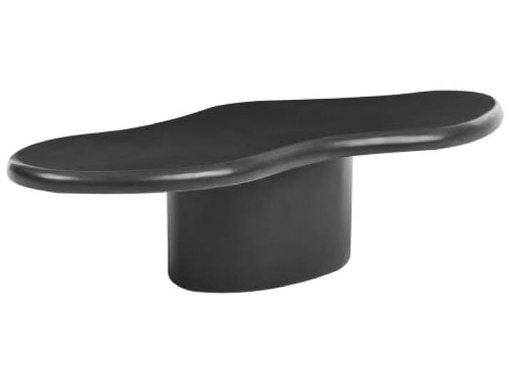 Beliani Couchtisch MgO unregelmäßige Form rost- Wasser- und windbeständig 120 x 57 cm schwarz Conza