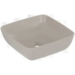 Villeroy & Boch Artis Aufsatzwaschbecken, quadrat, ohne Überlauf, 410x410mm, 417841AM, Farbe: Almond, CeramicPlus