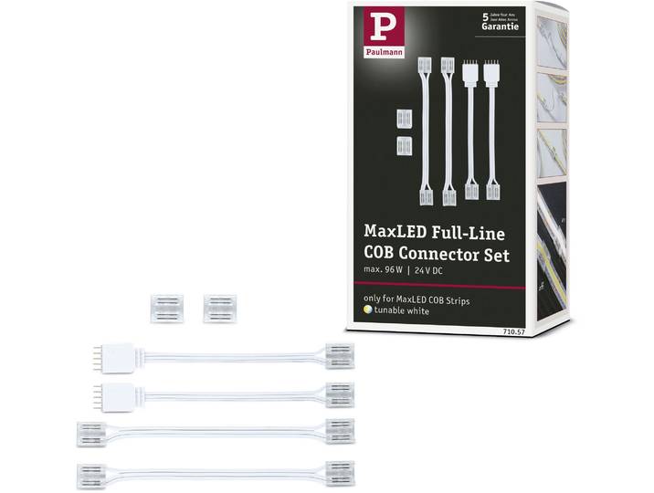 PAULMANN Kabelverbinder-Sortiment MaxLED Connector Set Full-Line COB Weiß, Transparent , weiß (weiß, transparent), B:11,5mm H:4,5mm, Kabelverbinder, Kabelverbinder-Sortiment