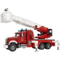 02821 MACK Granite Feuerwehrleiterwagen, Modellfahrzeug rot/weiß, mit Pumpe