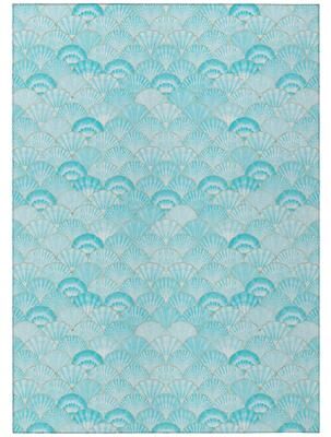Addison Rugs Indoor/ Outdoor Surfside Seashells Washable Rug New