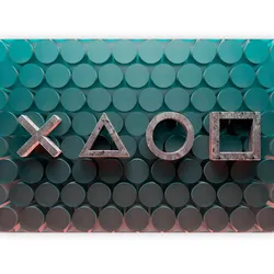 Fototapete Symbols in Green Grau/Grün ca. 200x140cm