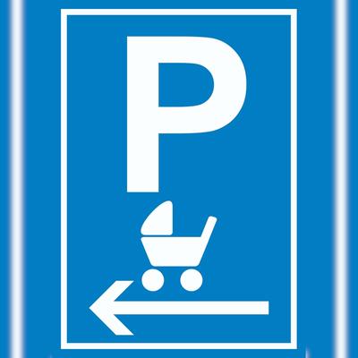 HB-Druck Kinderwagen Parkplatz links Schild A1 (594x841mm)