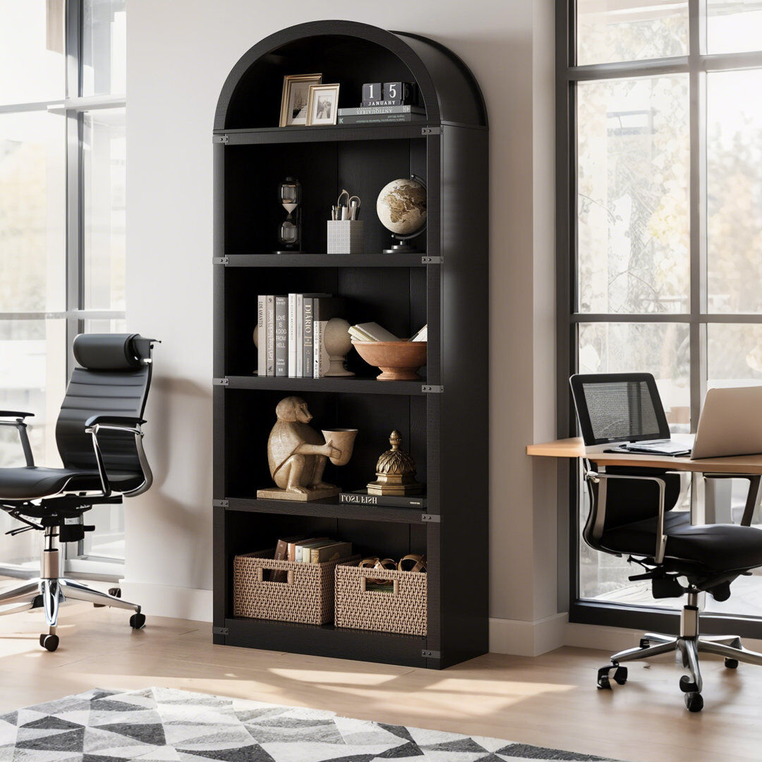Blue Elephant 182.1 cm H x 75.9 cm W Bookcase Black 182.1cm H X 75.9cm W X 30.2cm D