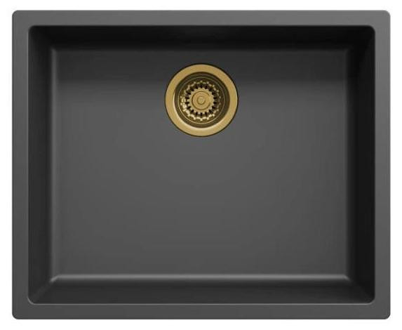 Gold Pure Pure.Sink Keukenwastafel, zwart, Breedte: 50 cm, Diepte: 40 cm