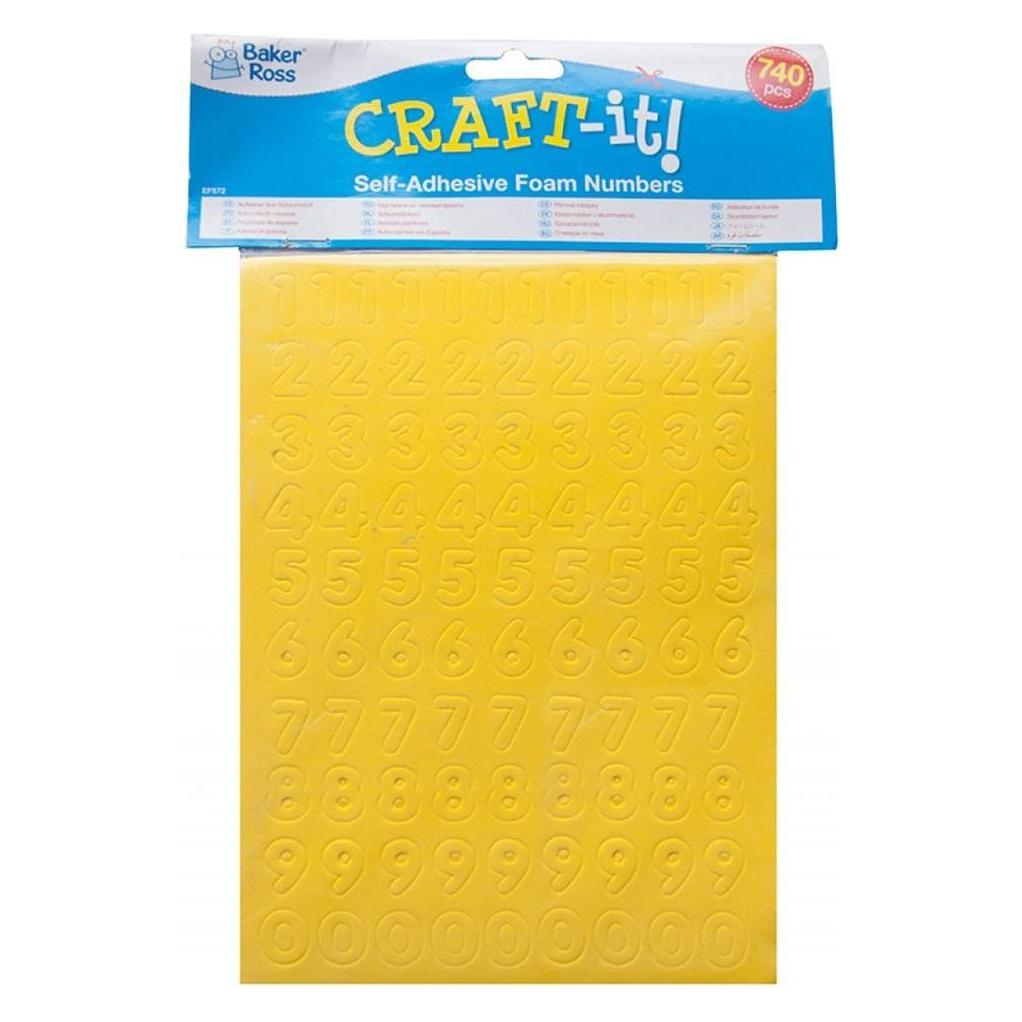 Baker Ross Selbstklebende Schaumstoffzahlen 740 Stk. MISCHEN (740 Sticker) (41326605)