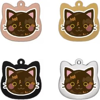 Inspire Picks Personalized Stainless Steel Pet Name Tag With Colorful Pattern Design 12 black