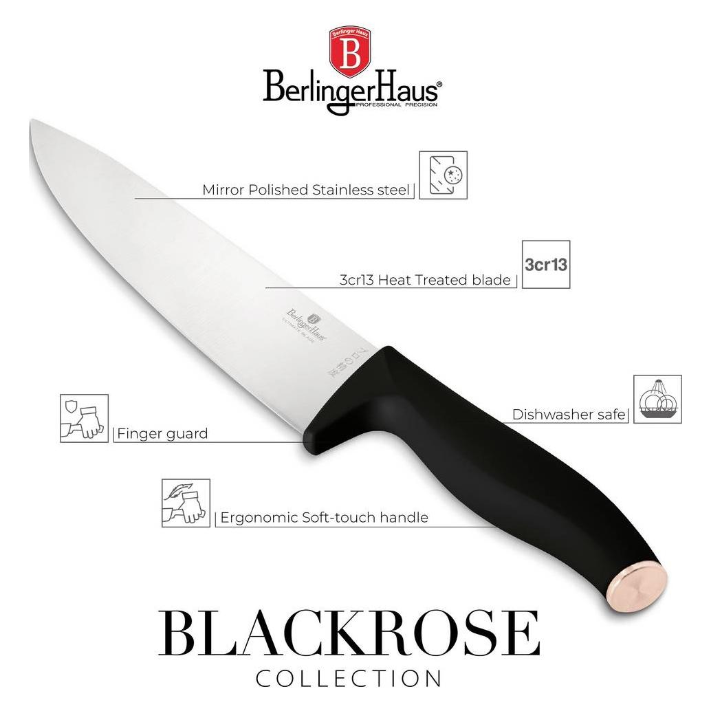 BerlingerHaus BH/2963 Messer-Set Schwarz, Roségold (BH/2963)