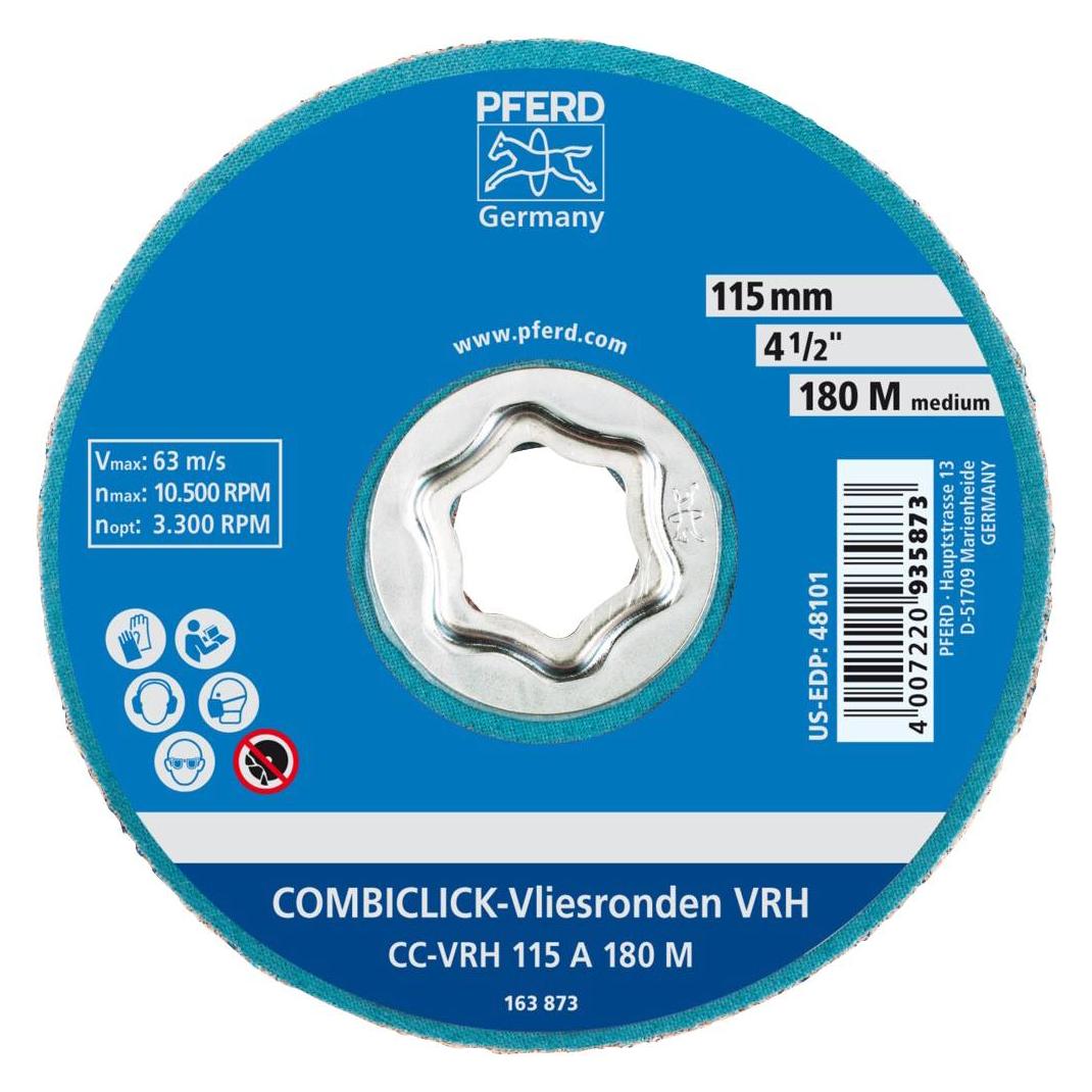 Pferd 42000051 COMBICLICK harte Vliesronde CC Ø 115 mm A 180M zum Feinschliff & (42000051)