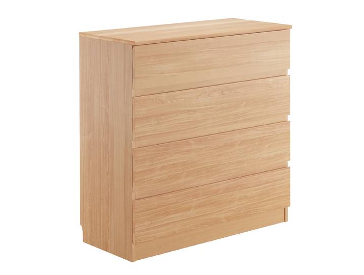 Kommode Echtholz Buche Sideboard 4 Schubladen 90x90x41, Massivholz, klassischer Stil, europäisches Holz