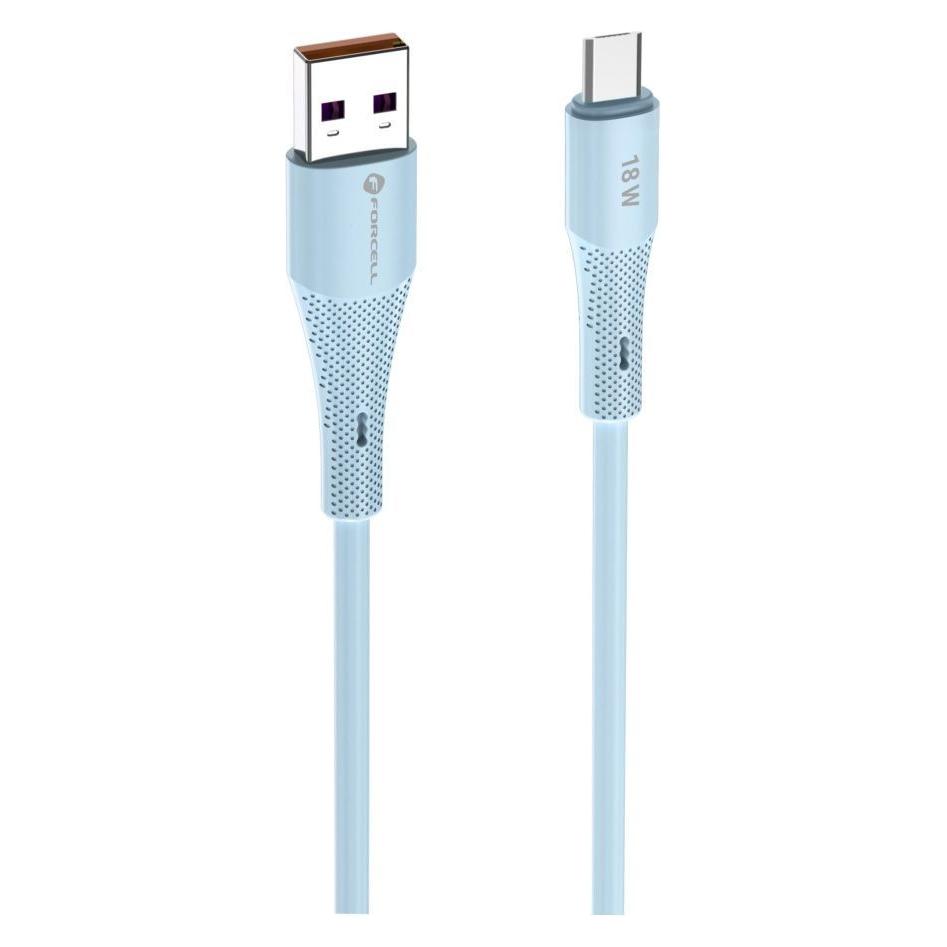 Forcell Cable F-ENERGY C341 cable USB A to Micro USB QC3.0 2,4A 18W Silicone 1 m blue (1 m, USB 2.0, 18 W) (61356254)
