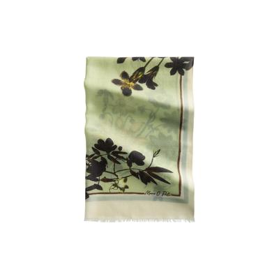 Schal MARC O'POLO "aus feiner Schurwolle", Damen, medium grün, Obermaterial: 100% Schurwolle, gemustert, Modetücher Schal
