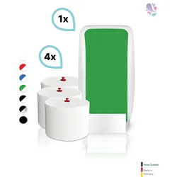 SET: 1x Toilettenpapierspender Doppelrollen Blanc Cosmos verschied. Farben + 4 Toilettenpapierrollen Long Life 3L - PRODUKTSET