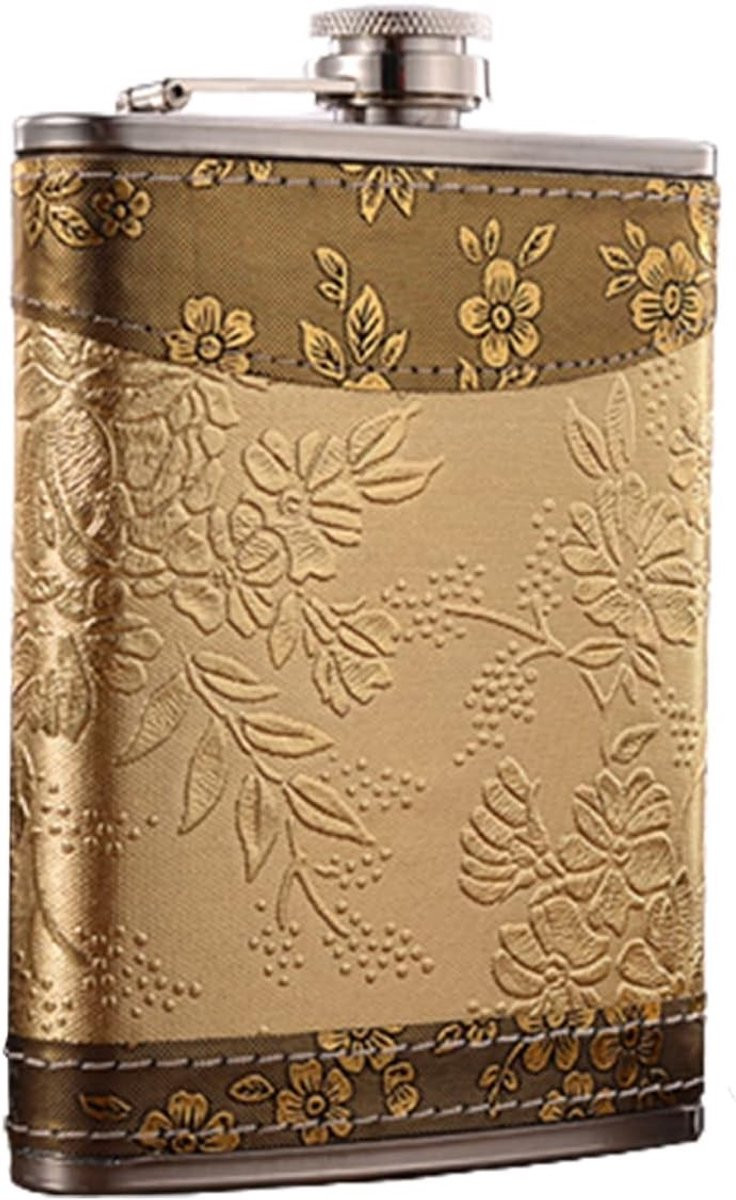 Vintage Heupfles 8oz voor mannen en vrouwen - Draagbare whiskyvles voor kamperen en feesten