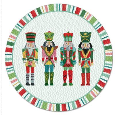 CounterArt "Nutcrackers 4mm Heat Tolerant Tempered Glass Lazy Susan Turntable 13"" Round Condiment Caddy Cake Plate Pizza Stand"