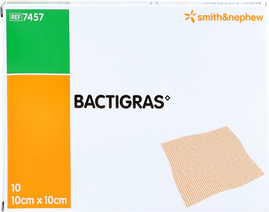 Bactigras antiseptische Paraffingaze 10x10cm 10stk