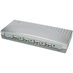 Exsys USB 2.0 Hub (USB-B, 4 Ports), Dockingstation + USB Hub, Grau