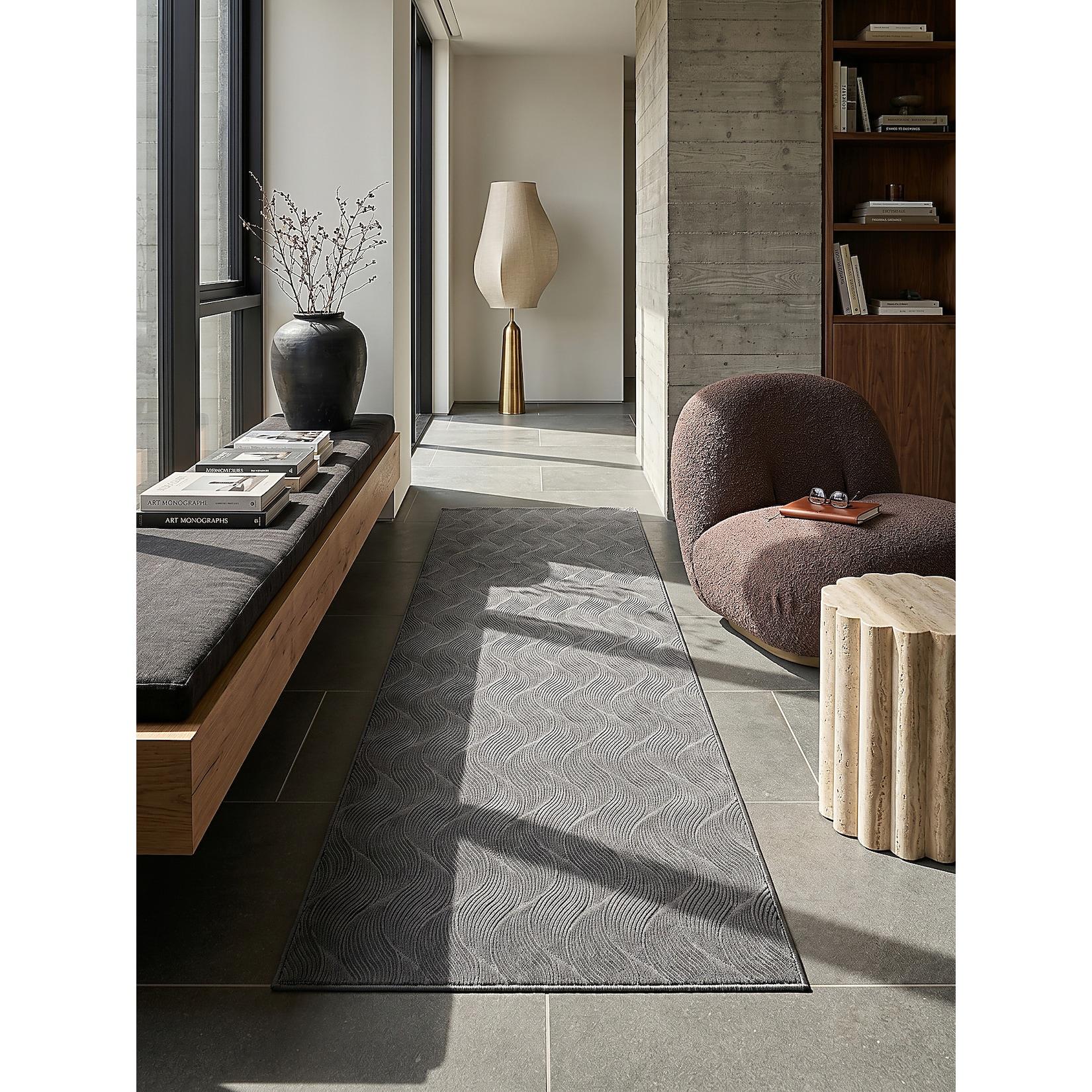 Läufer Kurzflor Anthrazit 80x300 cm - DALAR Kadima Design