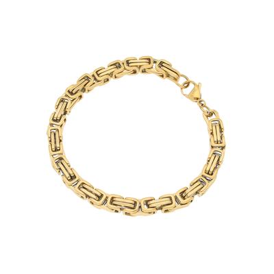 Edelstahlarmband FIRETTI "Schmuck Geschenk Königskettengliederung, 6,7 mm" Gr. 21, gold (gelbgoldfarben), Armbänder, Herren, 21, Edelstahl, Edelstahlarmband