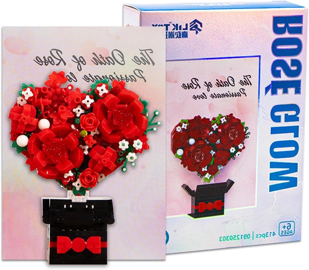 Bloemen Bouwstenen Rozen Set Decoratie - Roze