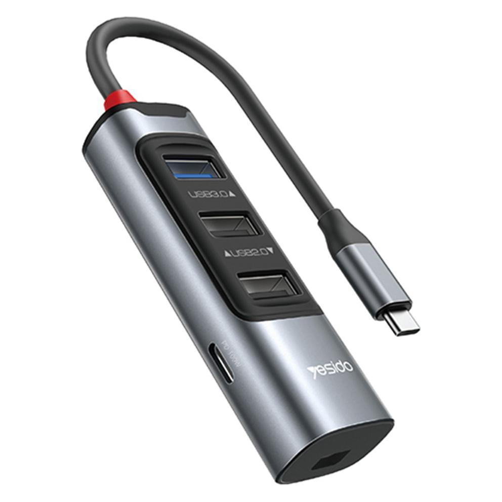Yesido USB-C Hub HB24, 5in1, Grey (USB-C) (60963479)