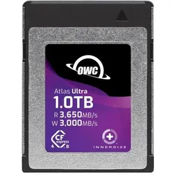 OWC 1TB Atlas Ultra CFexpress 4.0 Type B (1000 GB, CFexpress Typ B), Speicherkarte, Schwarz, Silber