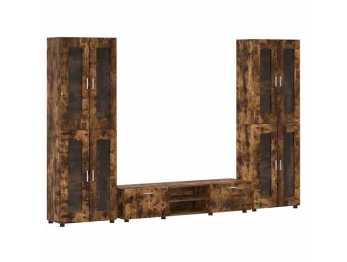 TV-Möbel Florin, 3-teilig, aus Verbundholz, Raucheiche, modernes Design Klare Linien, mattes Finish, geräumige Fächer, rechteckiger Stil, einfache Pflege, Verwendung im Innenbereich