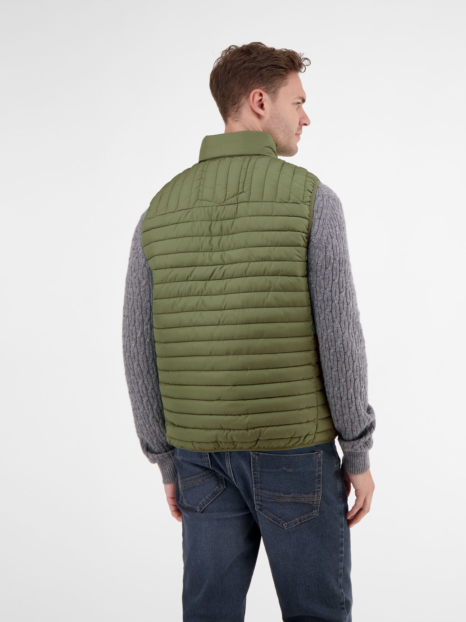 Steppweste LERROS "Leichte Steppweste für Herren", Herren, Gr. 3XL, grün (sage grün), 100% Polyester, Westen Steppweste sage grün 3XL