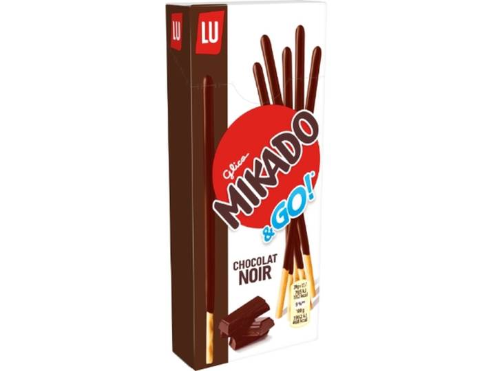 Mikado &amp; Go Bâtonnets de biscuits enrobés de chocolat noir - 39 g