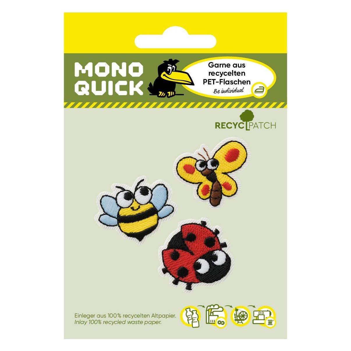 Mono Quick Recycl-Patch Wiesentiere Trio (3 Stk., 2.60 x 2.50 cm) (18007)