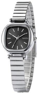 Youfap Market Fashionable And Simple Quartz Watch, Women's Square Bamboo Strap Watch silver Black