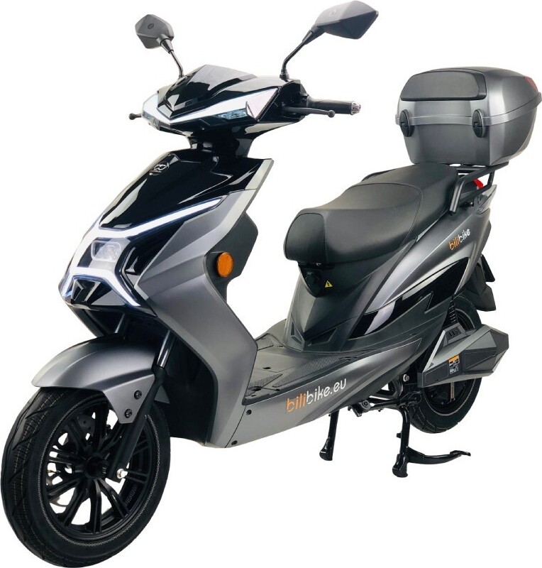 Elektroroller Motorroller BILI BIKE X1 2020 W, 60V 26Ah Lithium Akku, mit BT, USB, Radio, 45 km/h, Grau