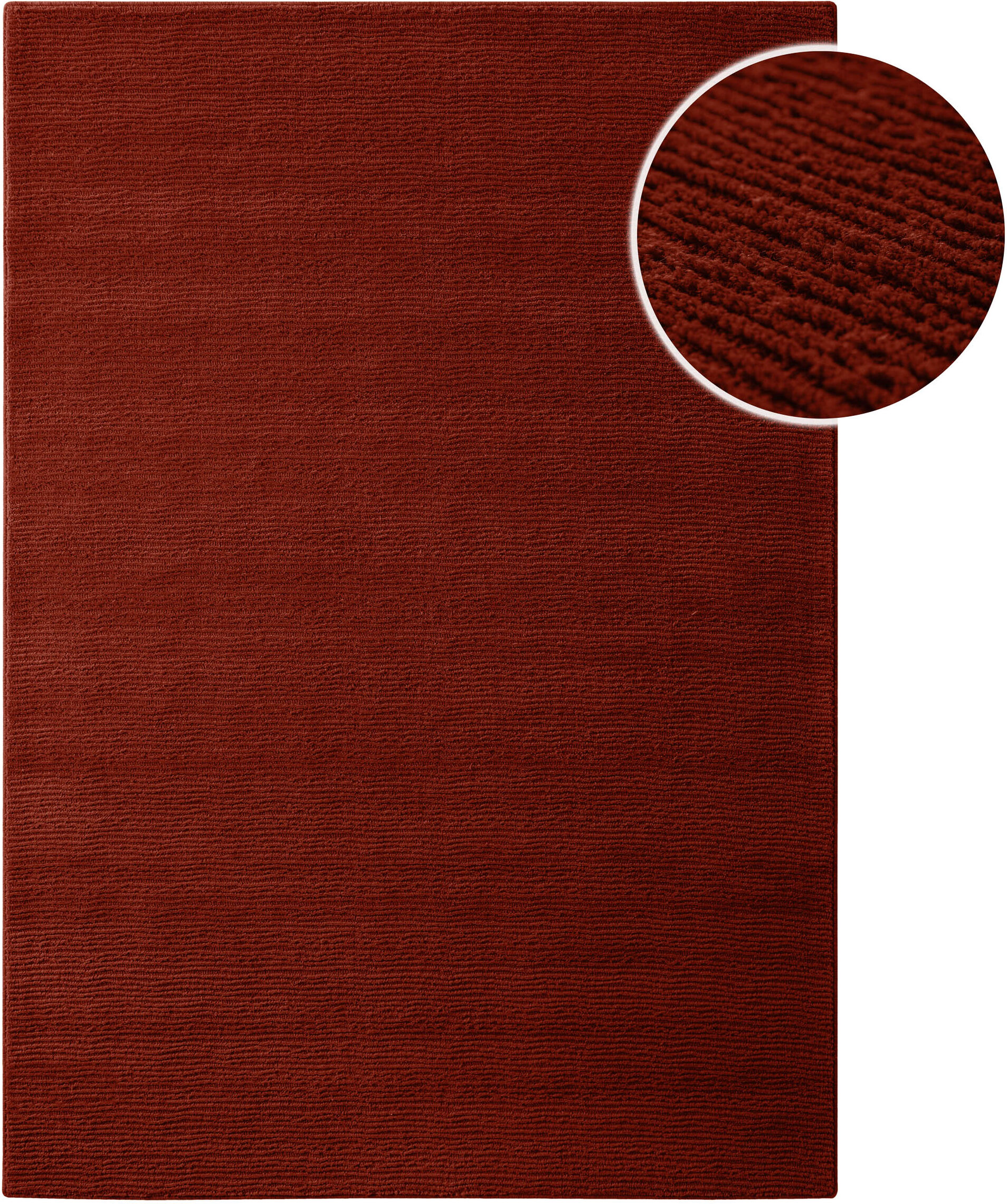 Teppich WECON HOME "Castello ONE", purpur rot, B:200cm H:7mm L:300cm, Schurwolle, Teppiche, Teppich, Schurwolle, Kurzflor mit Hoch-Tief-Effekt, Wohnzimmer, Streifenmuster purpur rot B : 200cm 1 Stk., 7mm, L: 300cm