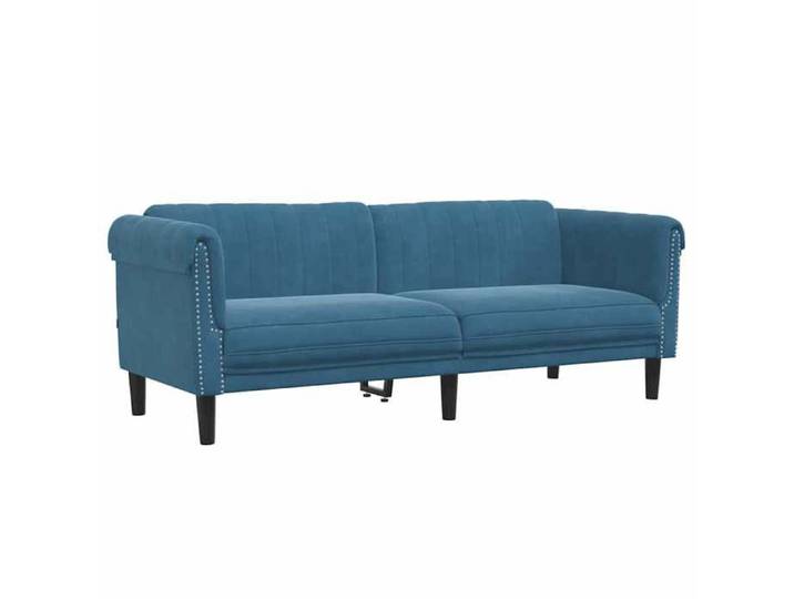 CHIC Canapé-Sofa - Canapé à Trois places - bleu velours - 203x77x74 cm 309391 S11