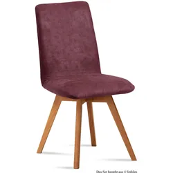 ESSZIMMERSTUHL (4er-Set) Dilga 47x92x60 Schwarz/Marsala