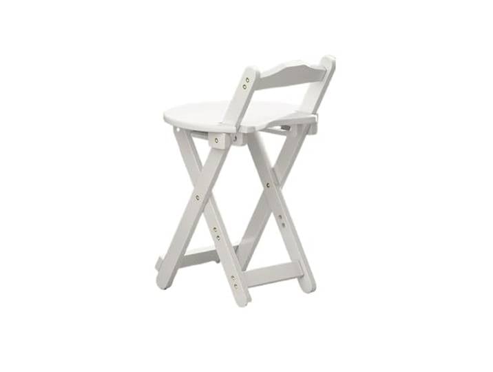 IUVYTA Tragbarer Barstuhl, Möbel, Milchteeladen, Kassierer Hoher Hocker, Wohnzimmer-Rücken-Esszimmerstuhl, einfacher Klapphocker(White-45cm)