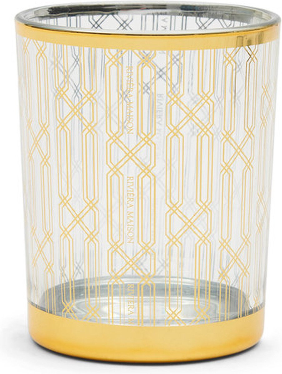 Rivièra Maison RM Graphic Lines Votive set van 2 goud met tealights