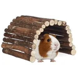Relaxdays Nagerbrücke Holz für Kleintiere Braun