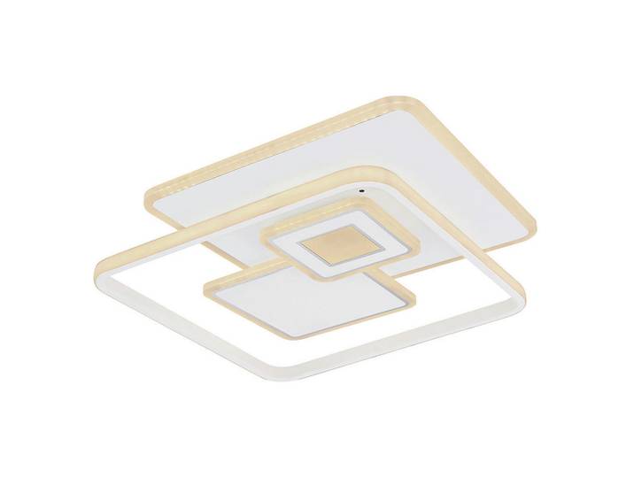 Globo Led-Deckenleuchte, Opal, Weiss, Chromfarben, Metall, Kunststoff, 50x6x50 cm, CE, Farbtemperaturwechsler, Lampen & Leuchten, Innenbeleuchtung, Deckenlampe, Deckenlampen