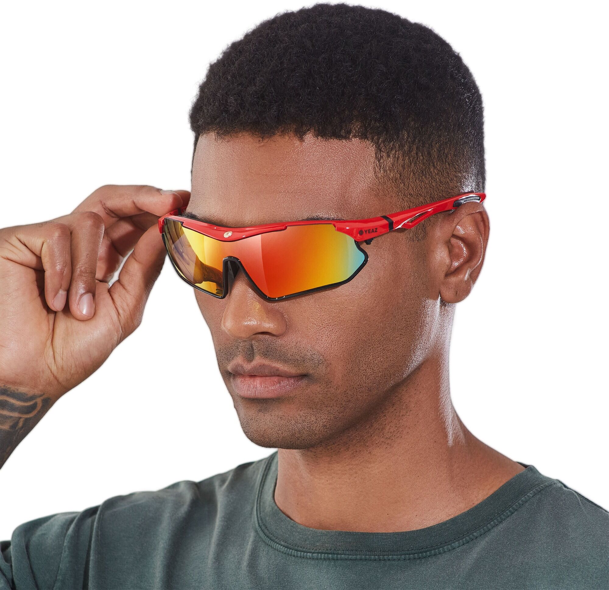 Sportbrille YEAZ "Sport-Sonnenbrille rot/schwarz/rot SUNRAY", Kinder, rot, Sonnenbrillen Sportbrille