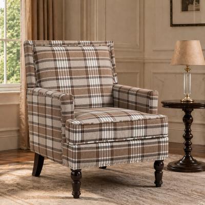 GREATPLANINC Classic Nailhead Trim Accent Chair with Turned Legs