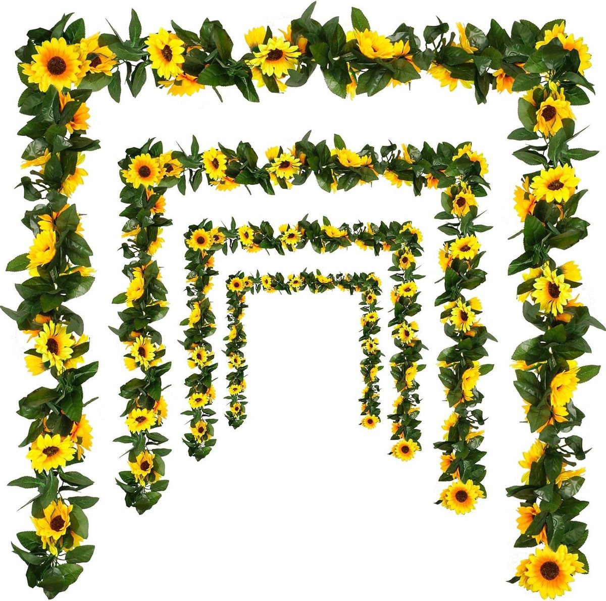 Kunst Zonnebloem Garland Geel - 2.3 Meter - Decoratieve Bloemenslier