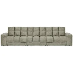 Sofa Date 3-Sitzer aus Struktursamt, klassisch und komfortabel, Farbe Frost, robust und pflegeleicht