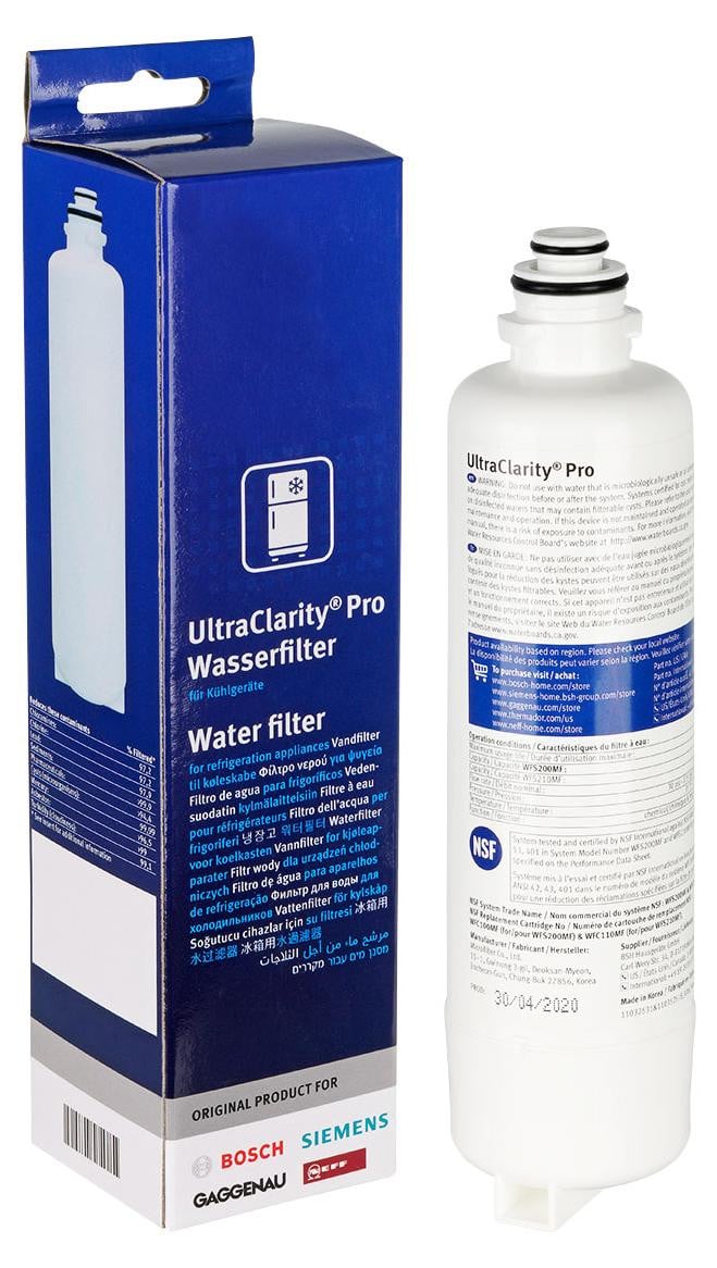 Waterfilter UltraClarity Pro Bosch 11032518 voor koel-vriescombinatie SideBySide