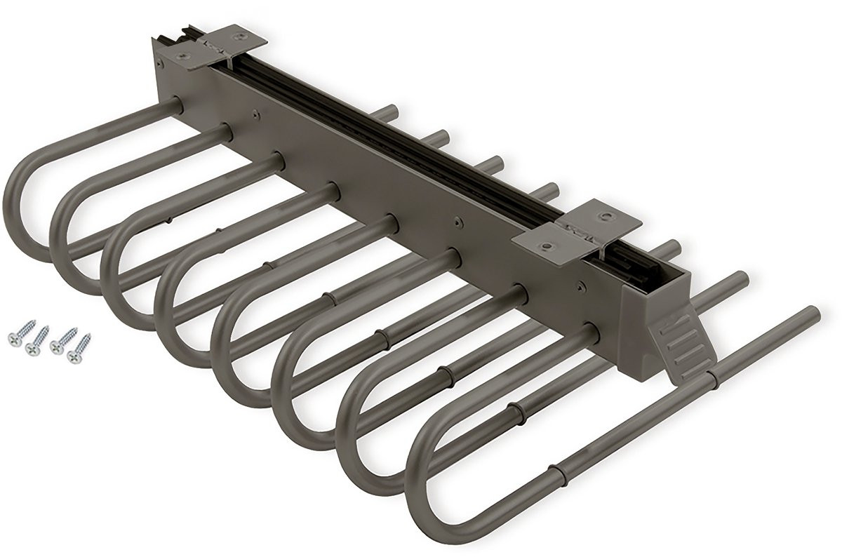 Emuca Uitschuifbaar broekenrek rechts Titanium Staal en Plastic