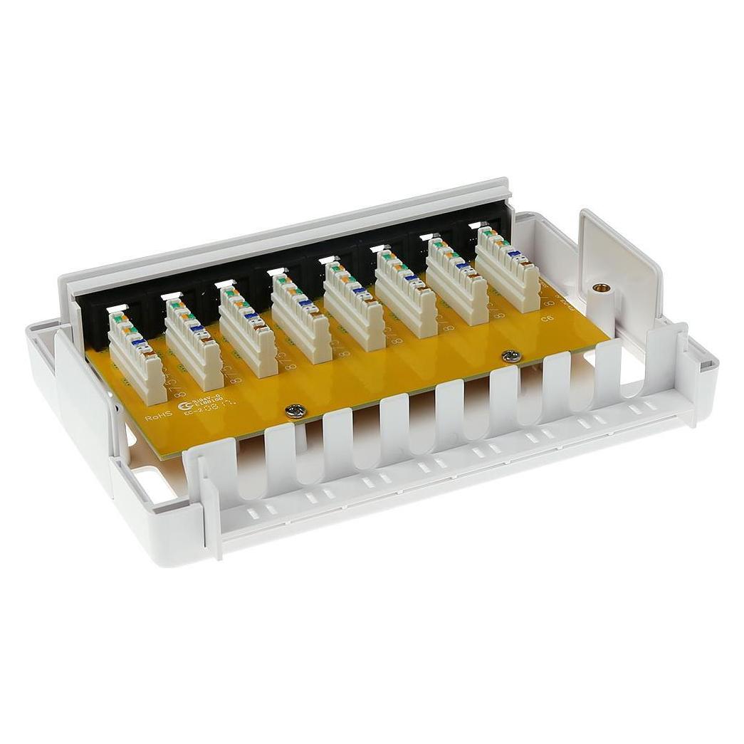 ACT Surface mounted box unshielded 8 ports CAT6. Type: CAT6 Mountbox c6 8 prt unshielded (FA6000)